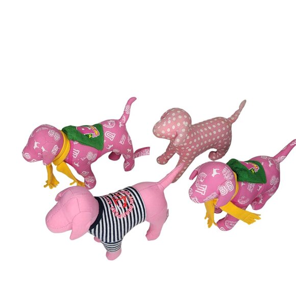 Victoria's Secret Pink Dog Plush Lot Of 4 Collectible Stuffed Animals Polka Dot - Picture 5 of 13